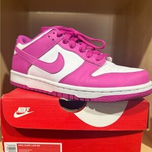 Nike Dunk Low — White and Hot Pink Low-Top Sneakers